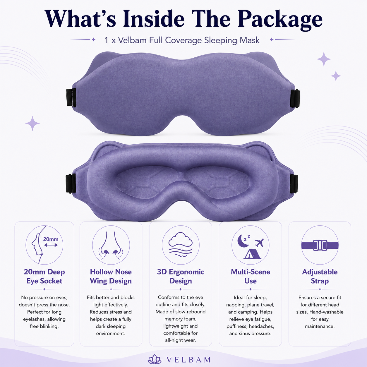 Velbam - Full Coverage Sleeping Mask